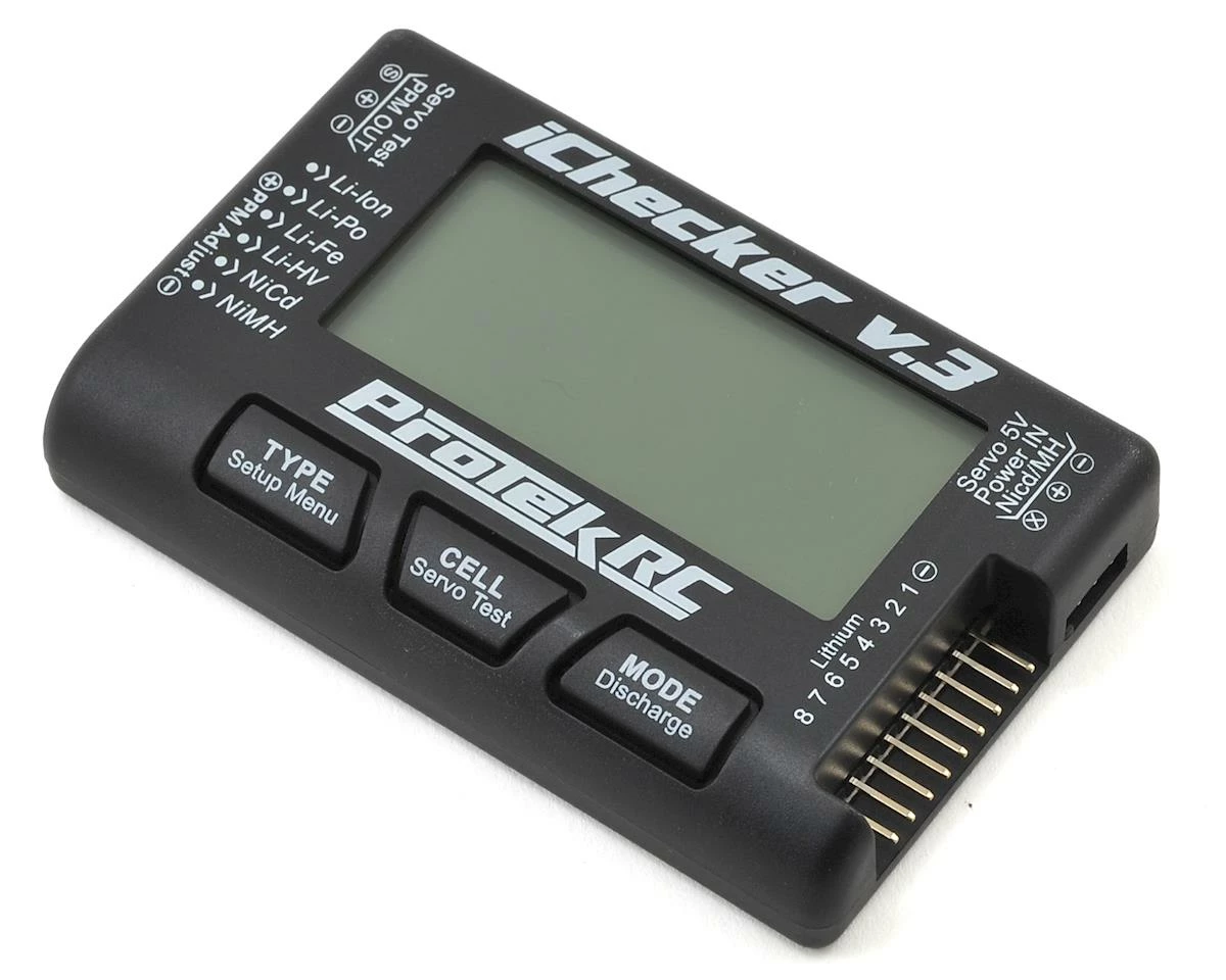 ProTek RC "iChecker 3.0" LCD LiPo Battery Cell Checker (2-8S) w/Balance Discharging 3 ProTek RC "iChecker 3.0" LCD LiPo Battery Cell Checker (2-8S) w/Balance Discharging